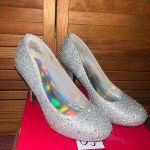 Silver Slipper High Heels